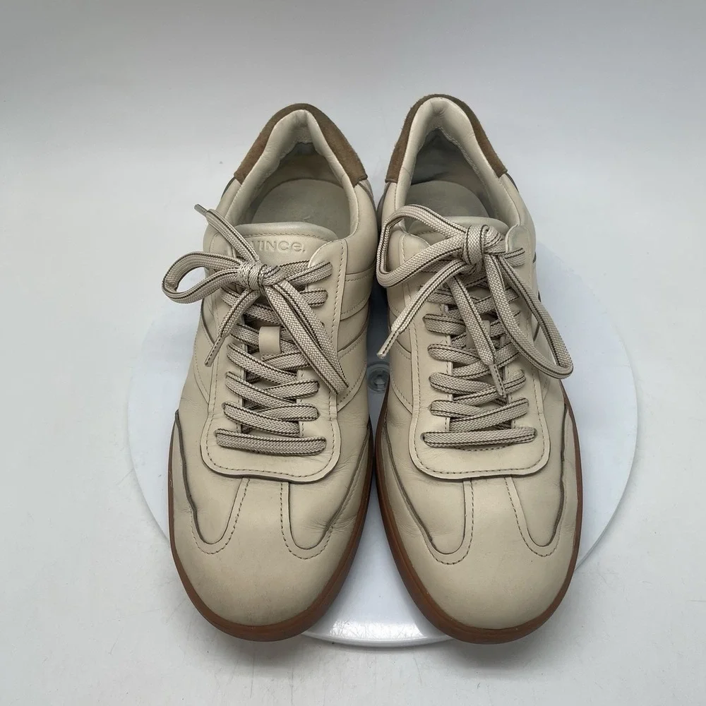 Vince‎ Oasis Shoes Mens 10 Tan Leather Low Top Casual Preppy Low Top Sneakers